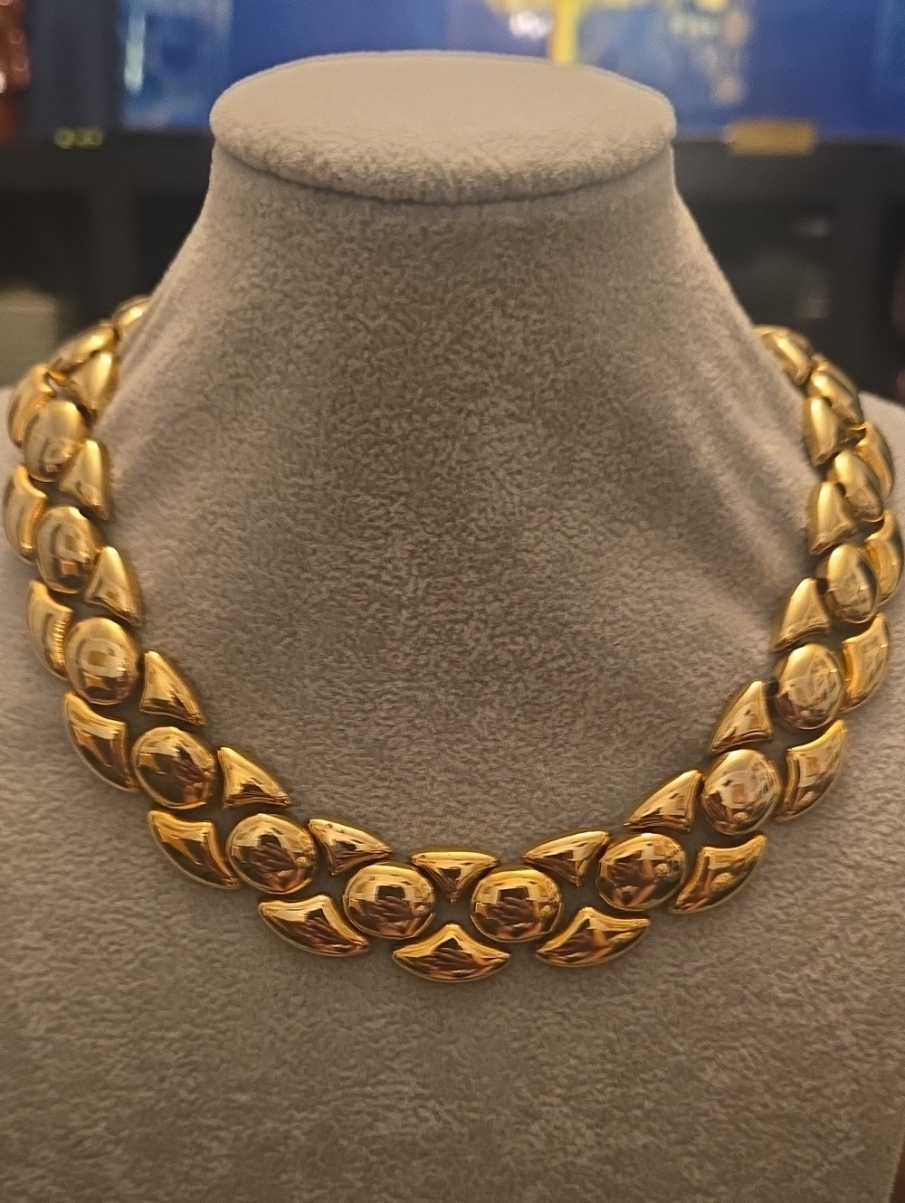 Polished Gold-Tone Chunky Link Necklace for Women